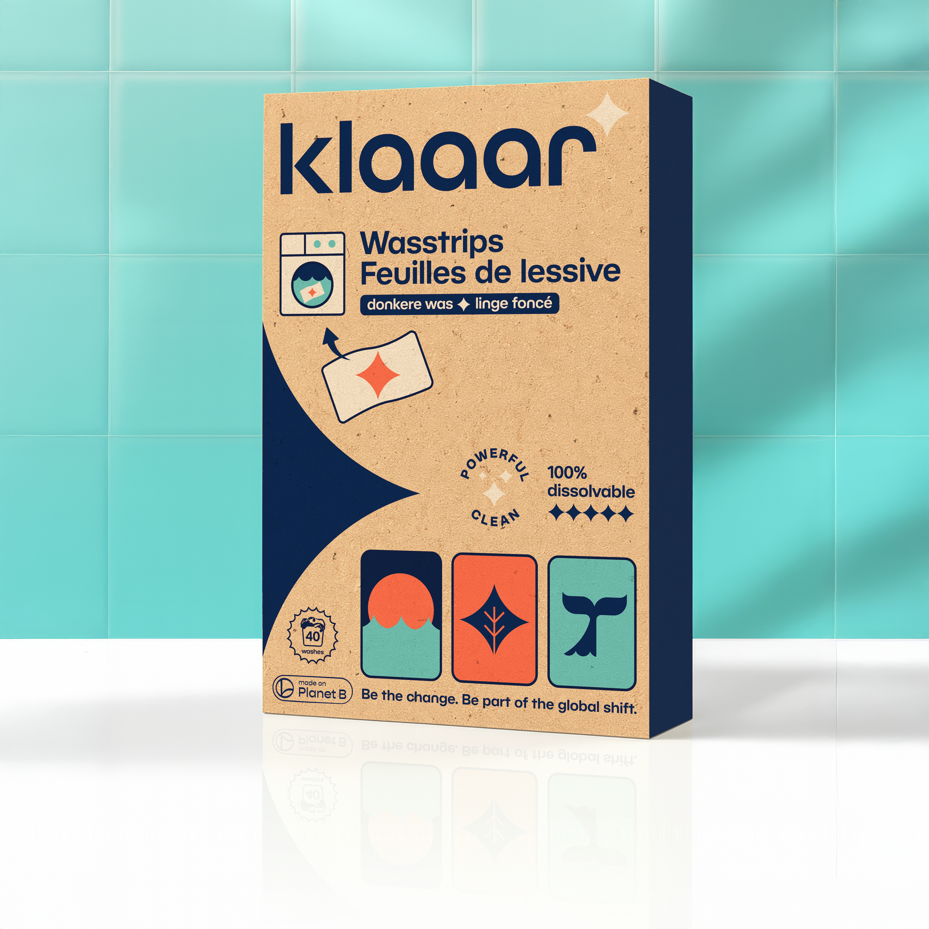 KLAAAR wasstrips voor donkere was | 2+1