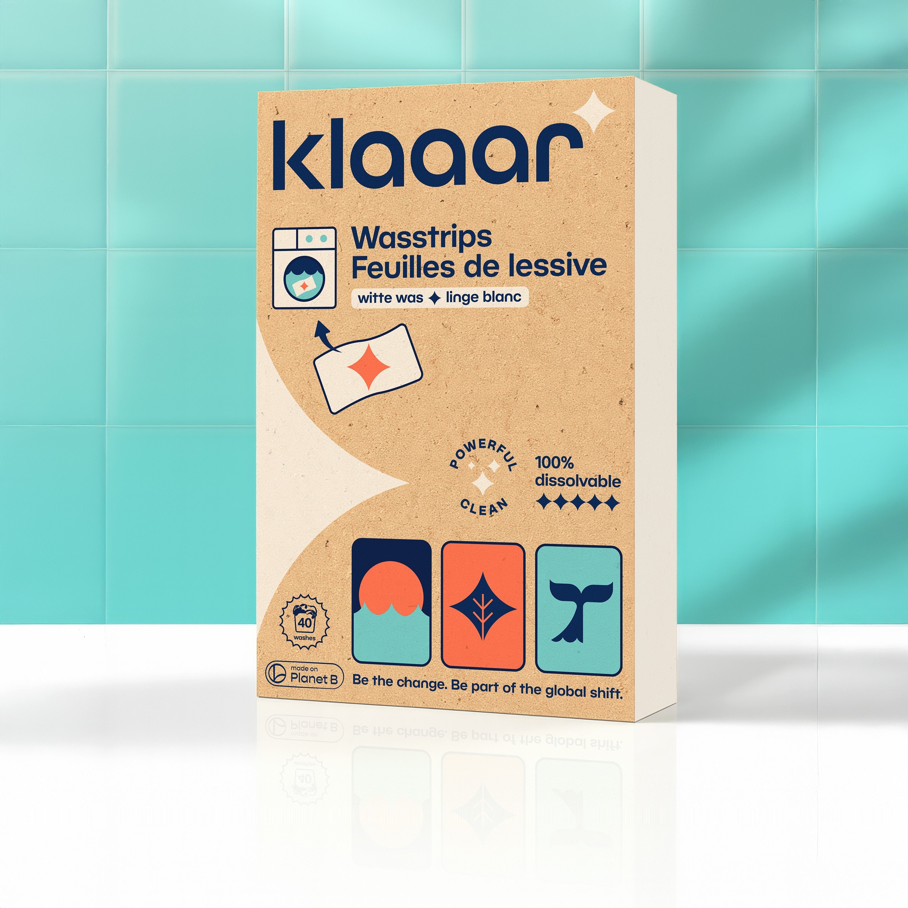 KLAAAR wasstrips voor witte was (40 wasbeurten)